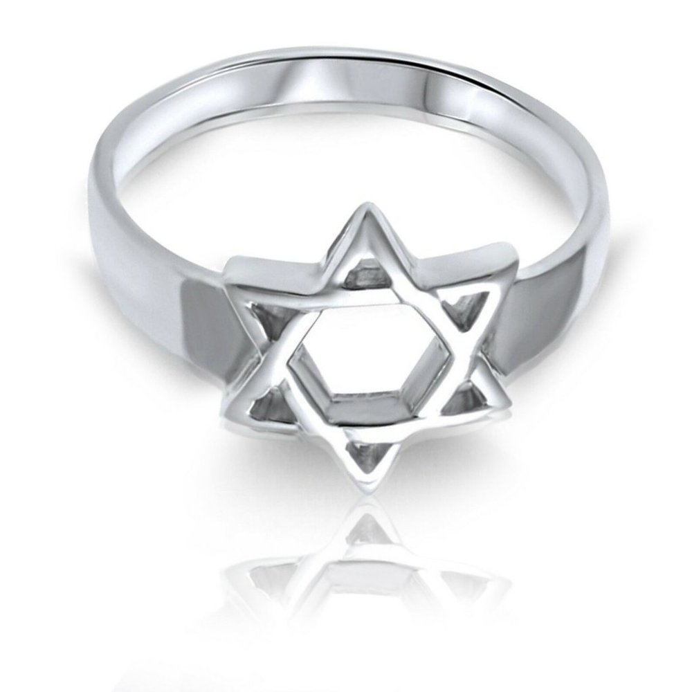 Sterling Silver Star of David Ring - stamped 925 - Size 12 - Picture 2 of 3